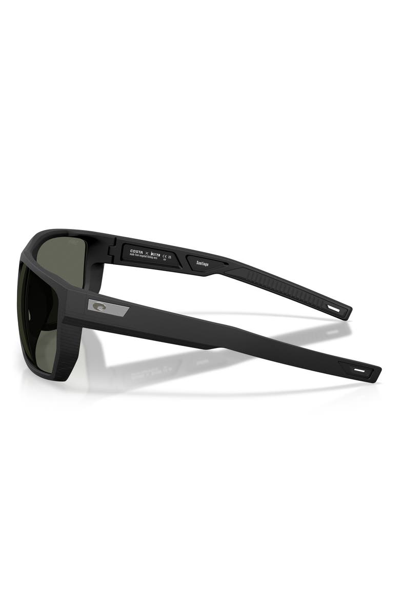 Costa Del Mar Santiago 63mm Oversize Polarized Rectangular Sunglasses, Alternate, color, Netplus Black / Gray 580G