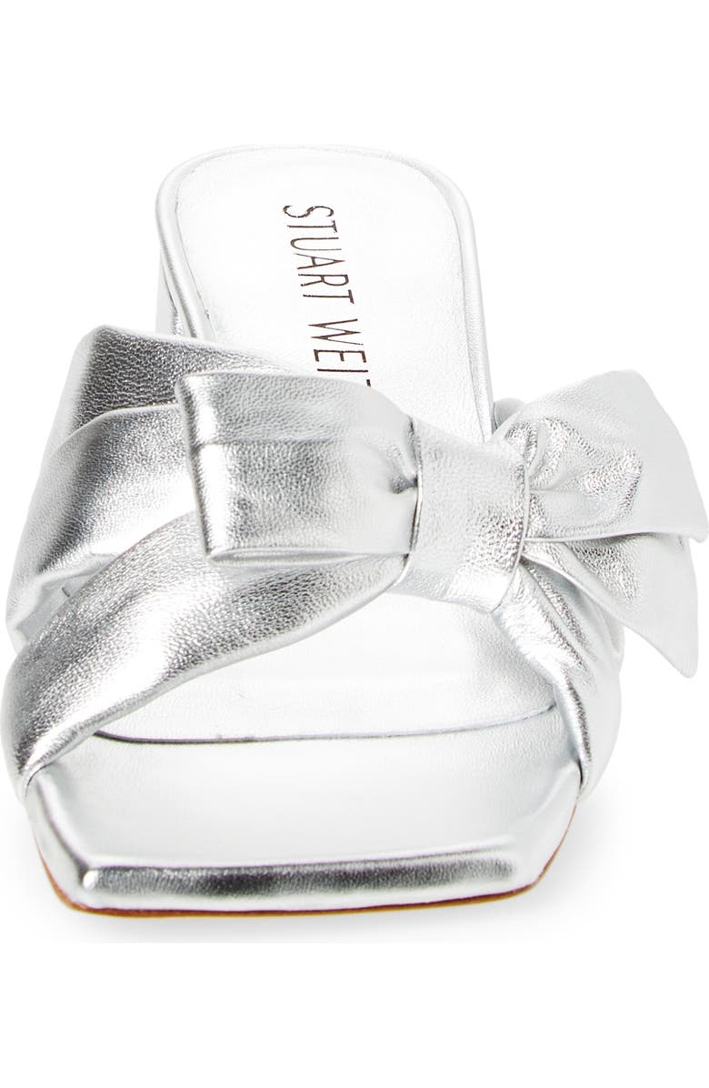 Stuart Weitzman Sofia Bow Sandal, Alternate, color, Silver M