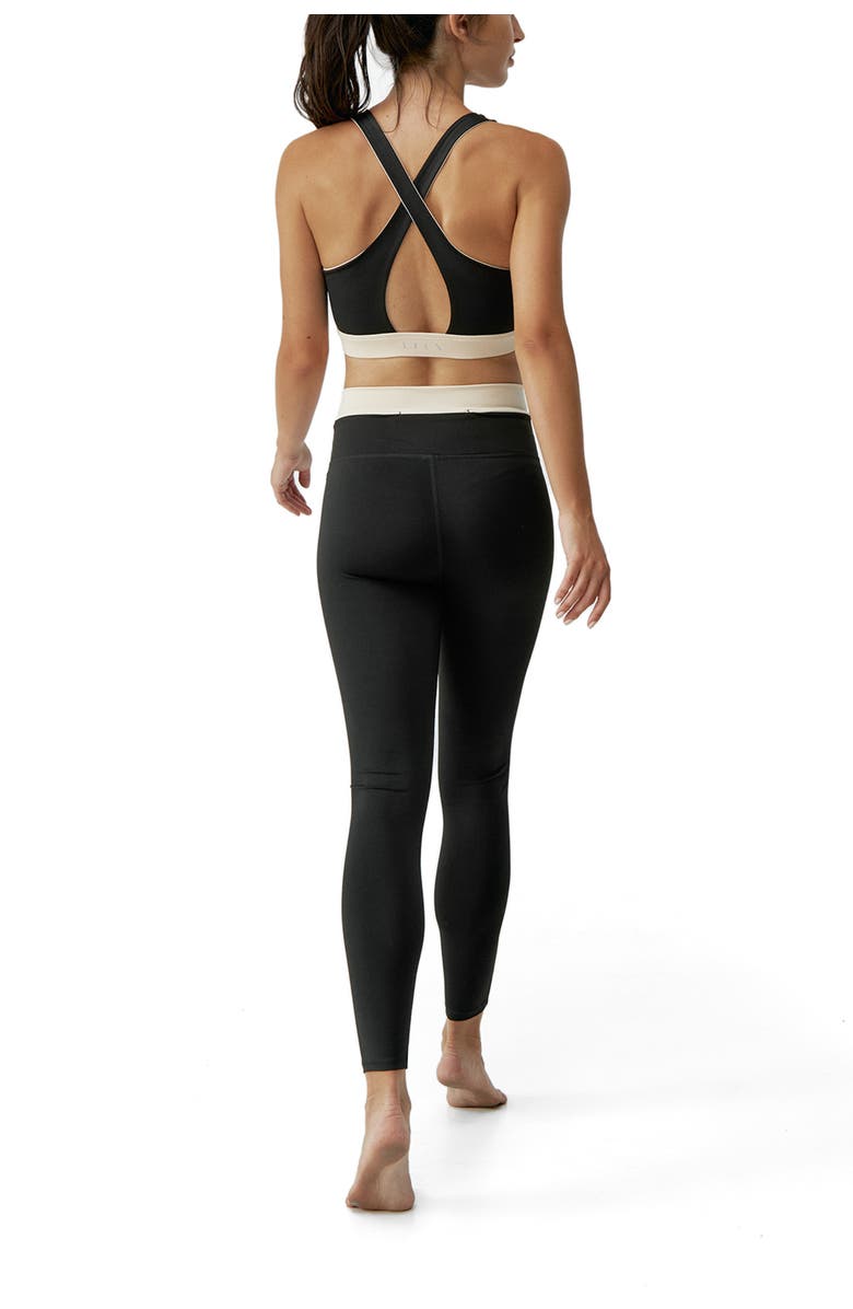 Born Living Yoga Fiorella Performance Medium Rise Sport Legging, Alternate, color, Black/Stone