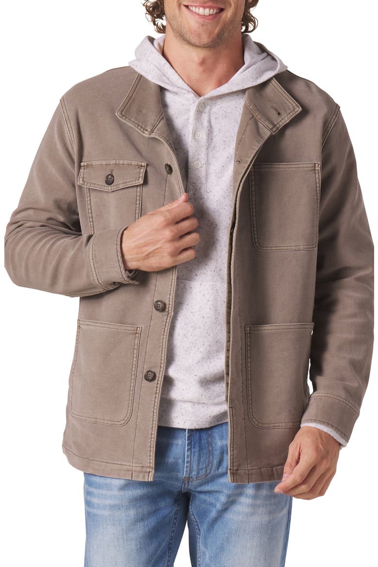 Comfort Terry Cloth Chore Coat, Main, color, TAUPE