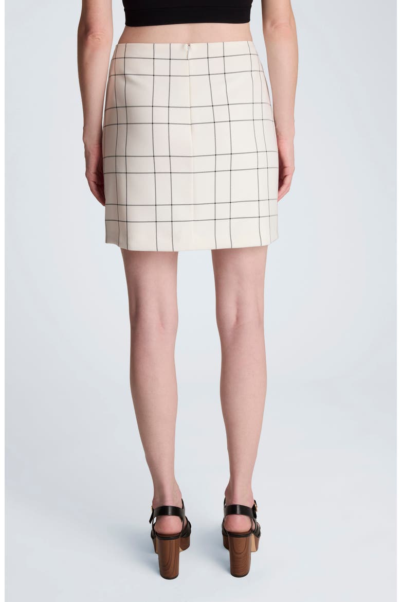 Windowpane Plaid Miniskirt, Alternate, color, FEATHER WHITE/ BLACK