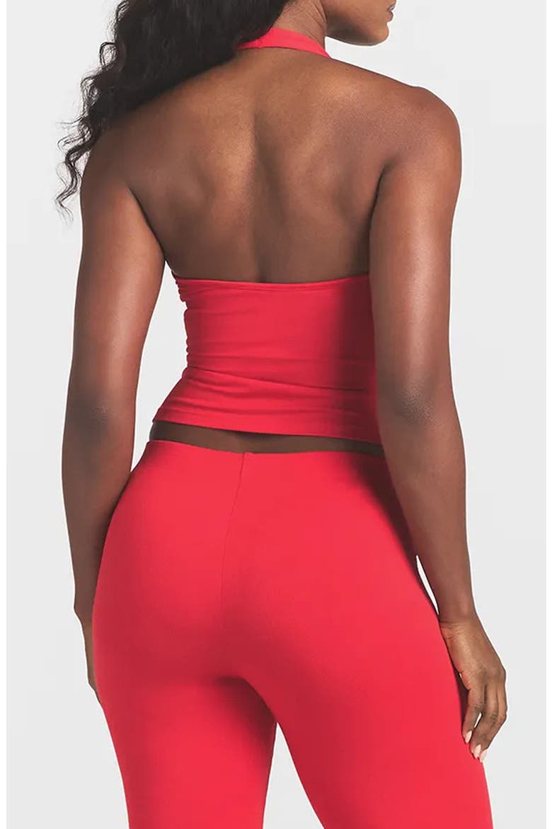 Smooth Layers Halter Top, Alternate, color, CARMINE