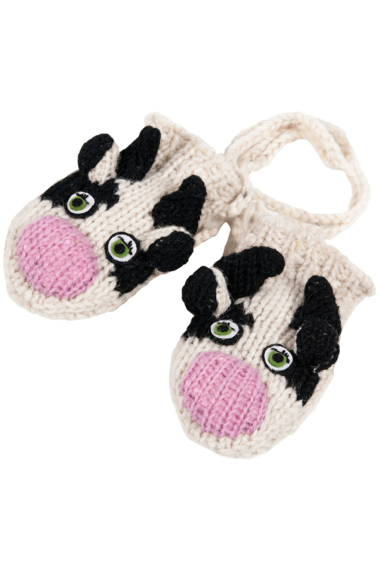 Milk Cow Mittens, Main, color, White