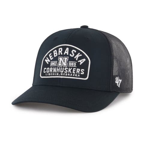 Men's '47 Black Nebraska Huskers Leland Trucker Adjustable Hat