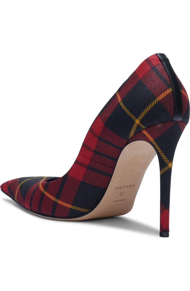 McQueen Tartan Pointed Toe Pump, Alternate, color, Red