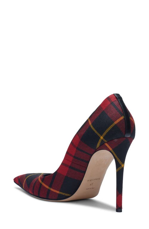 Alexander Mcqueen Mcqueen Tartan Pointed Toe Pump In Red