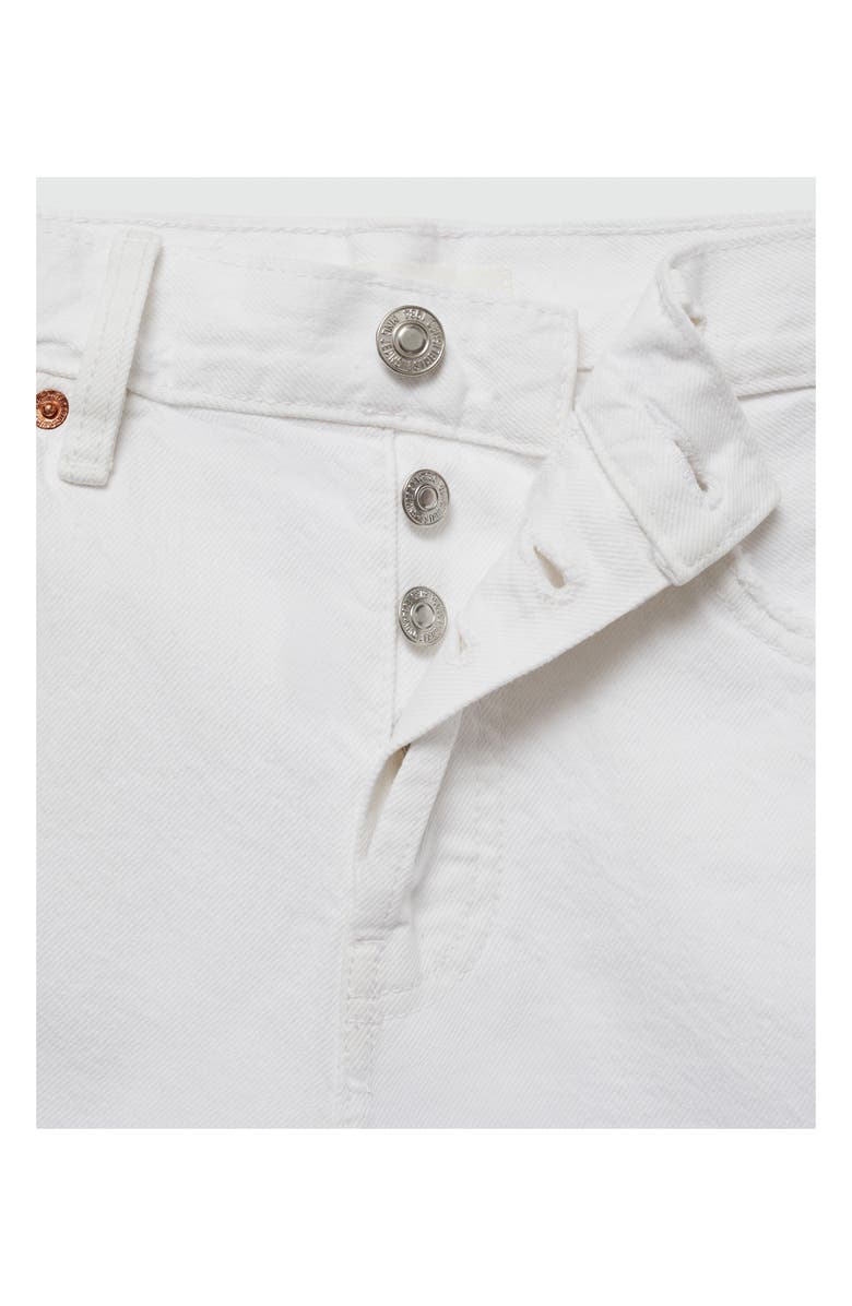 MANGO Frayed High Waist Denim Shorts, Alternate, color, 