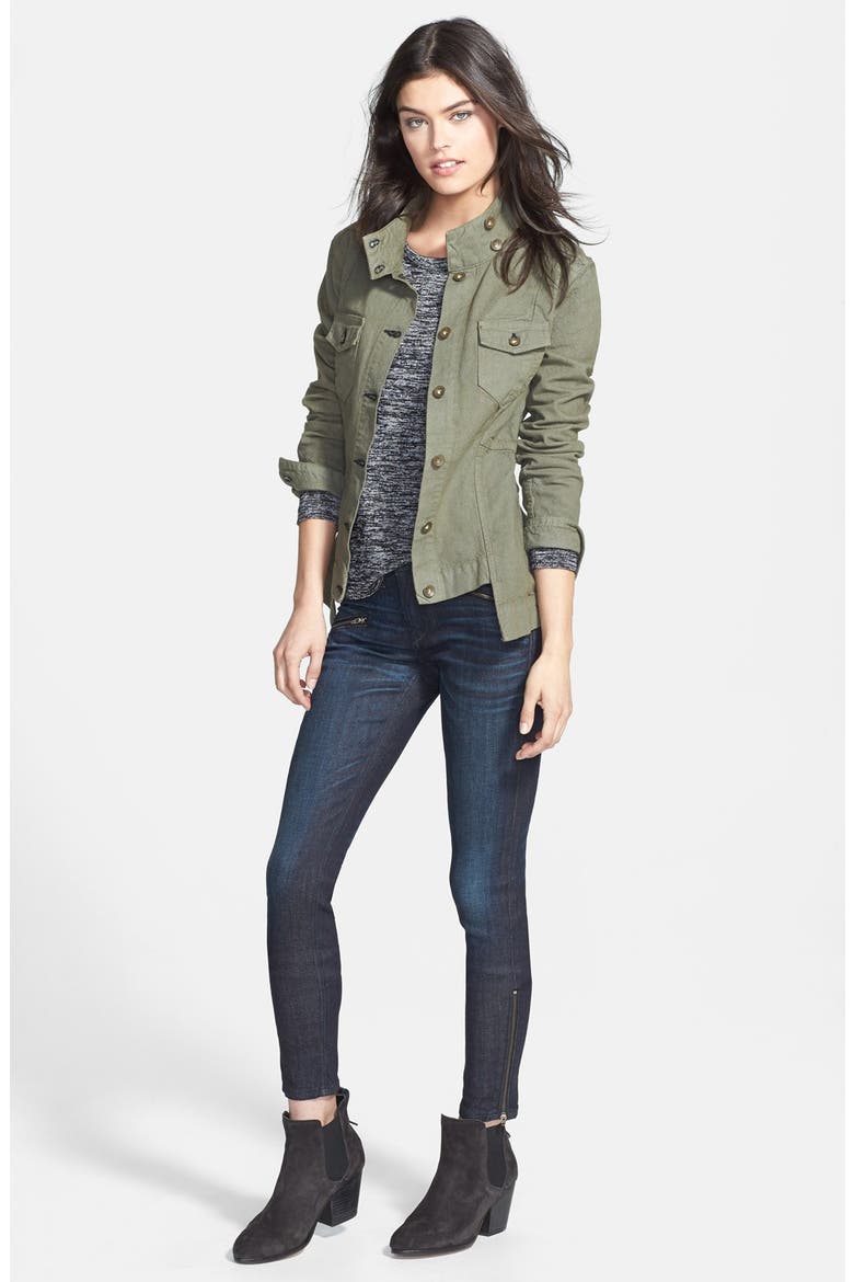 Zip Detail Skinny Jeans (Nordstrom Exclusive), Alternate, color, KENSINGTON