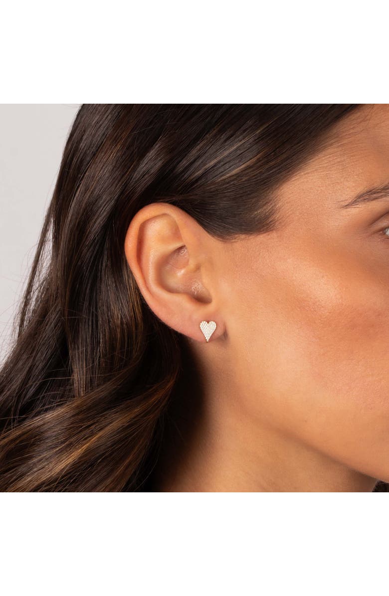 BY ADINA EDEN Pave Elongated Heart Stud Earring, Alternate, color,
