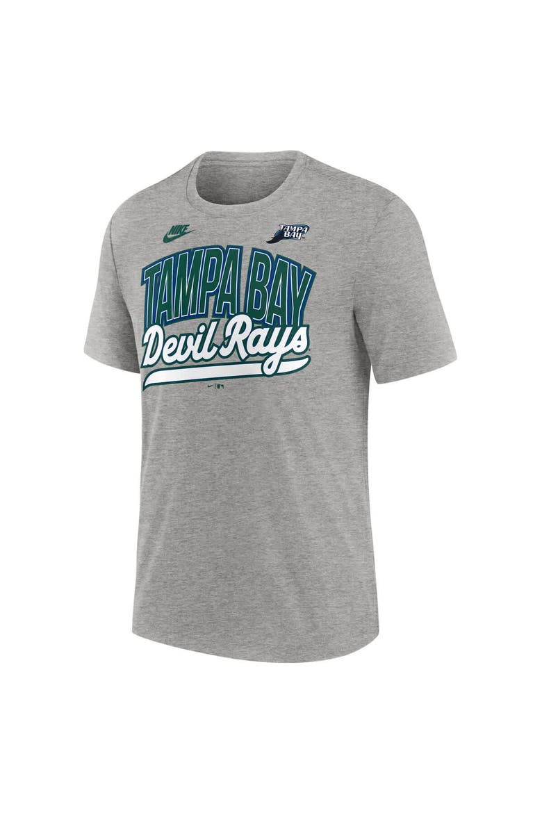 Men's Nike Heather Gray Tampa Bay Rays Cooperstown Collection Retro Tri-Blend T-Shirt, Alternate, color, Heather Gray