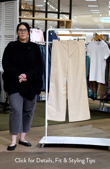 Wide Leg Cotton Twill Pants
