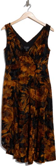 Velvet Burnout Midi Dress