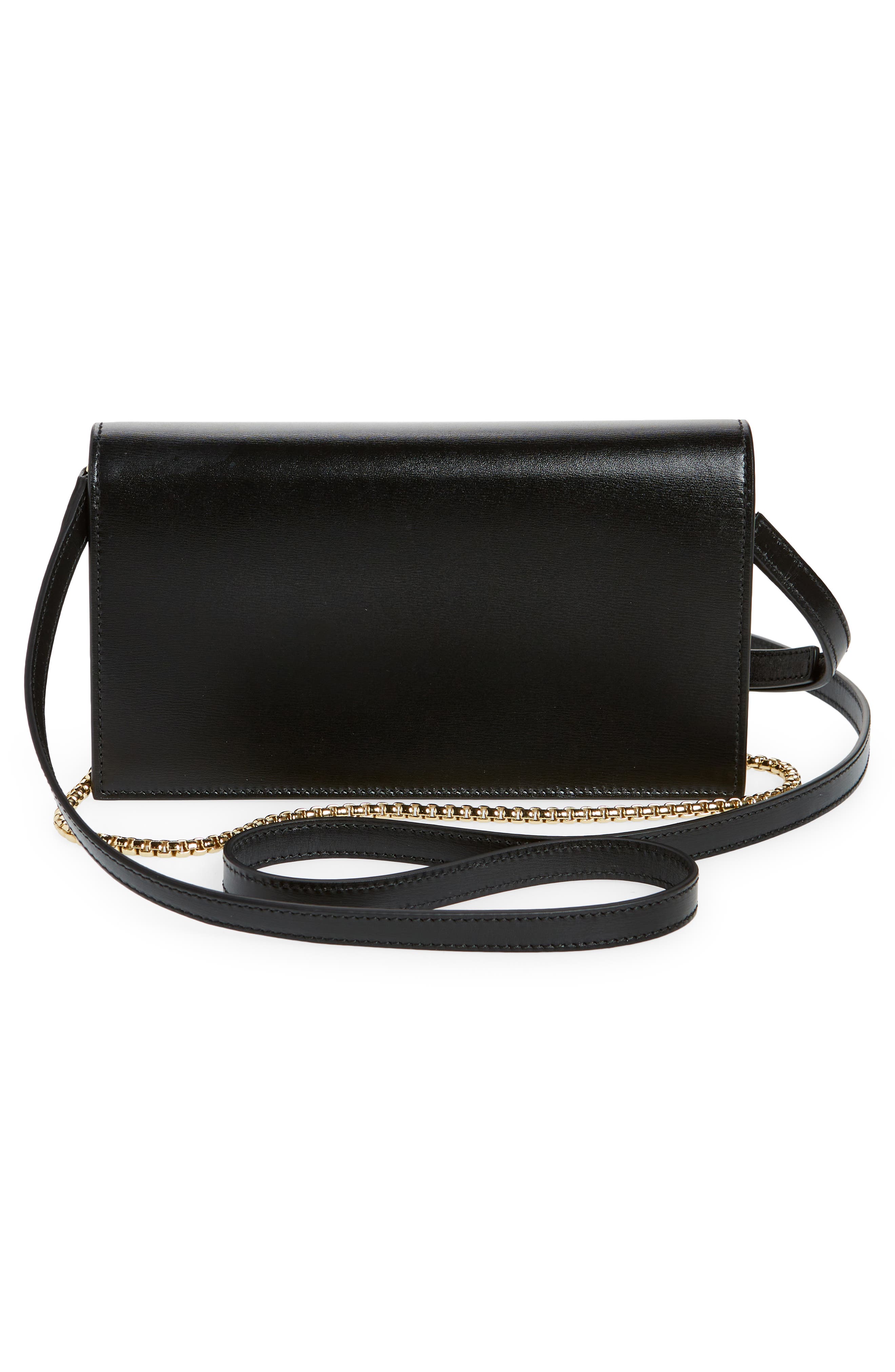 FERRAGAMO Double Gancio Bicolor Shoulder Bag, Alternate, color, Nero