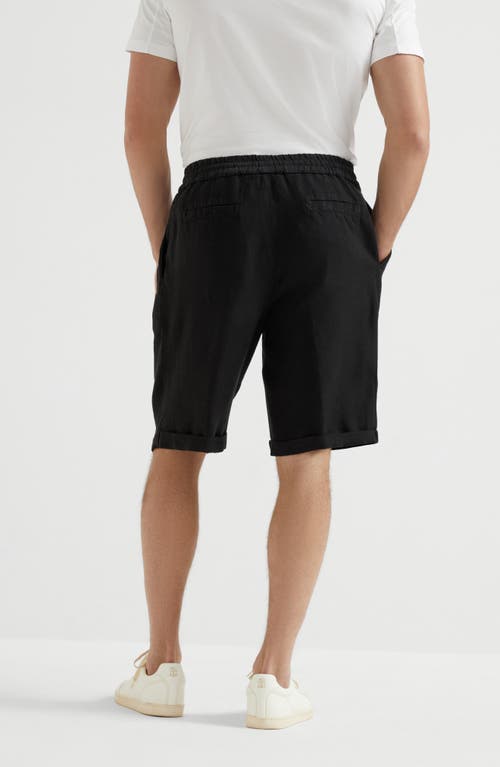 Brunello Cucinelli Bermuda Shorts With Drawstring In Black