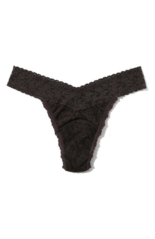 Hanky Panky X Saalt Signature Lace Leakproof Original Rise Thong In Gray