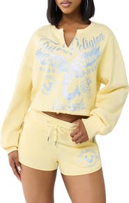True Religion V-Notch Graphic Sweatshirt