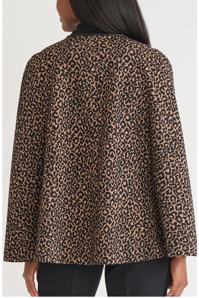 Leopard Print Cape, Alternate, color, DARK CAMEL/ BLACK