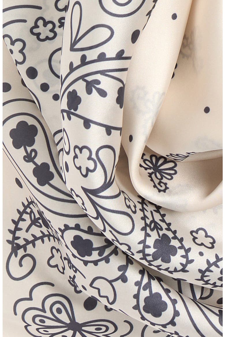 Oversize Square Satin Scarf, Alternate, color, IVORY