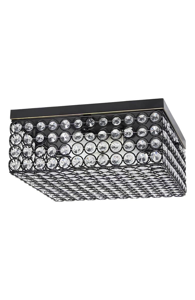 LALIA HOME Glam 2 Light Square Crystal Flush Mount, Main, color, 
