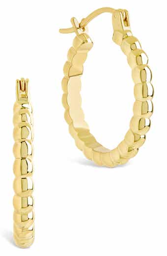 Sterling Forever Reggie Thin Bubble Hoop Earrings