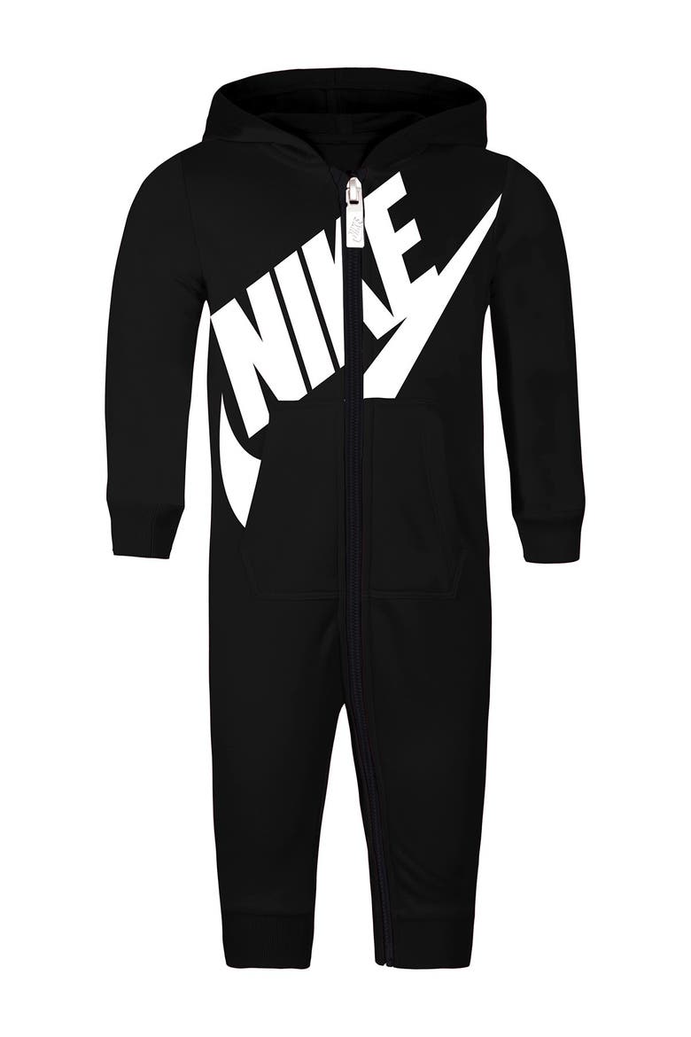 All Day Play Hooded Romper, Main, color, 023BLACK