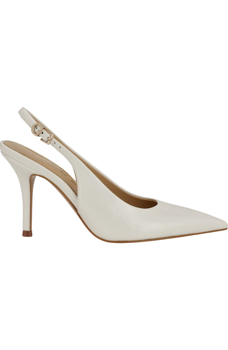 GUESS Princelsa Slingback Pointed Toe Pump, Alternate, color, White