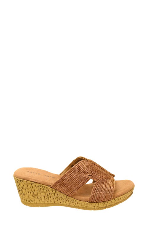 David Tate Vibe Wedge Slide Sandal In Bronze