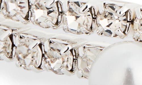 Nordstrom Rack Cubic Zirconia & Faux Pearl Coil Bracelet In Metallic