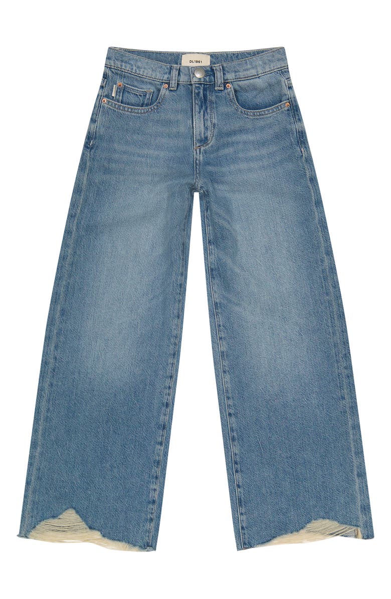 DL1961 Kids' Nini Raw Hem Low Rise Wide Leg Jeans, Main, color, 