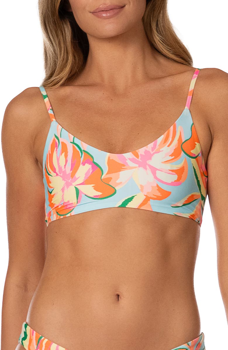 Maaji Fiesta Bloom Lanai Bikini Top, Main, color, Open Blue