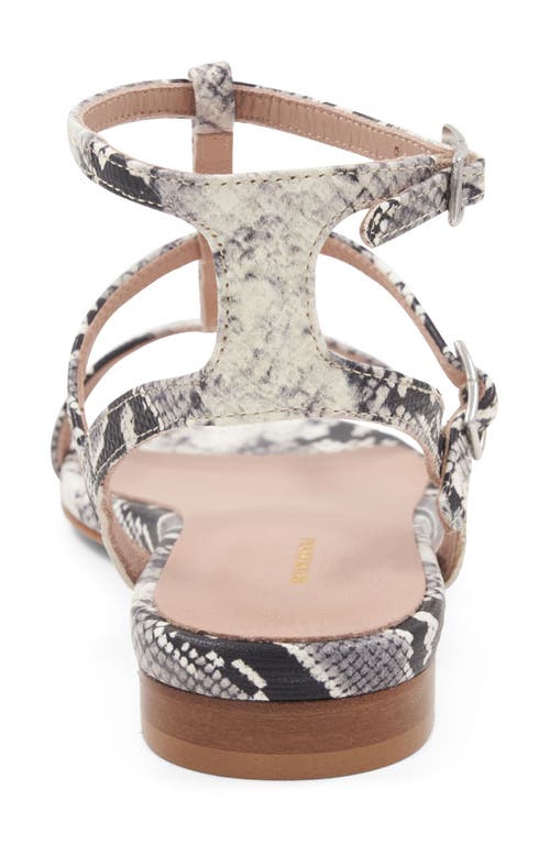 Bruno Magli Maya Strappy Sandal In Black/white Snake