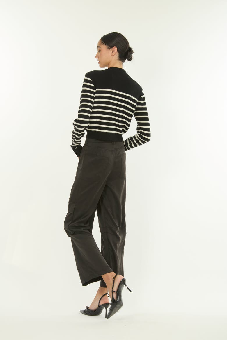 Nell Knit, Alternate, color, Black and Crème Stripe