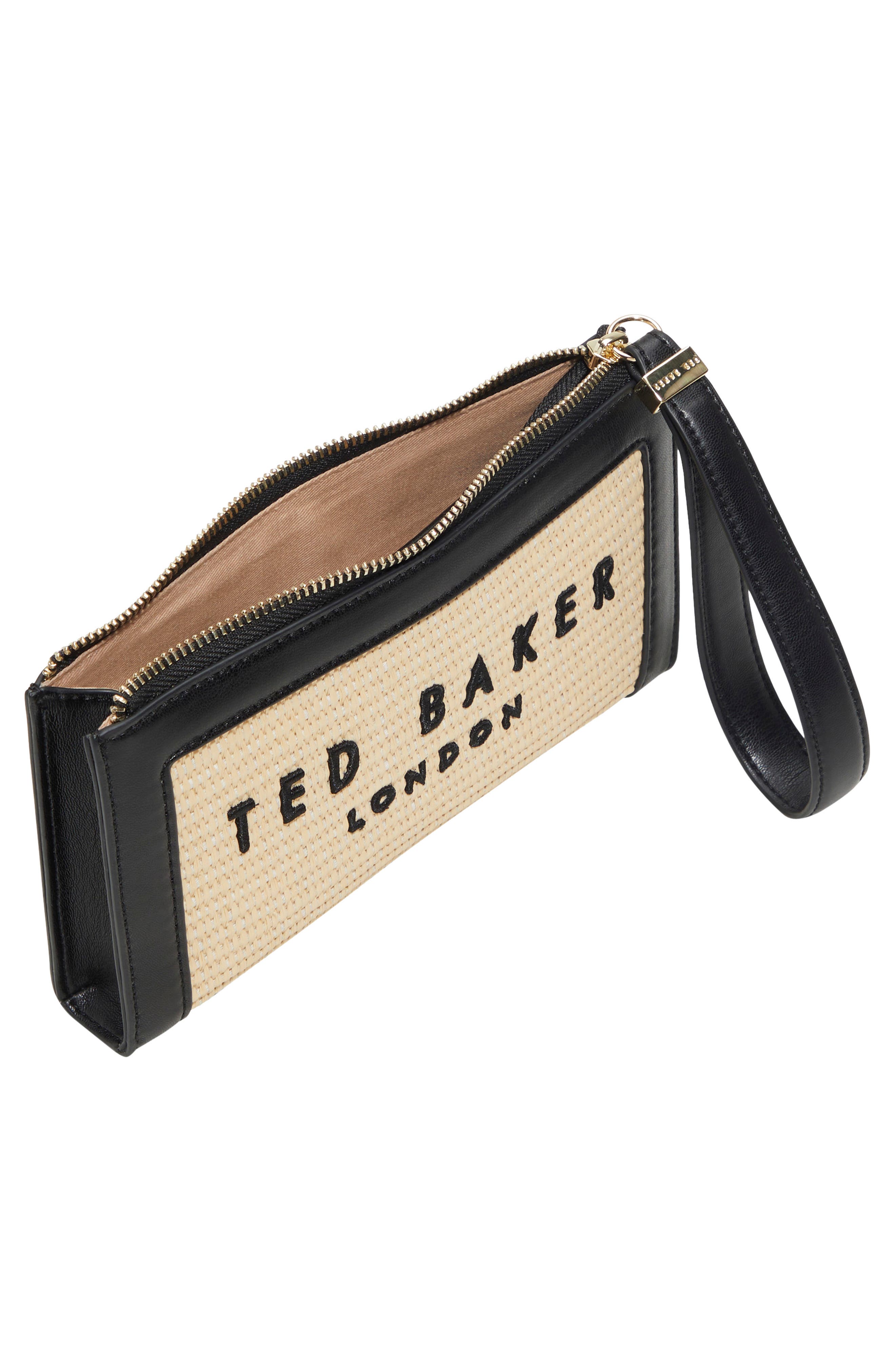 Ted Baker London Naomi Wristlet, Alternate, color, Natural/Black