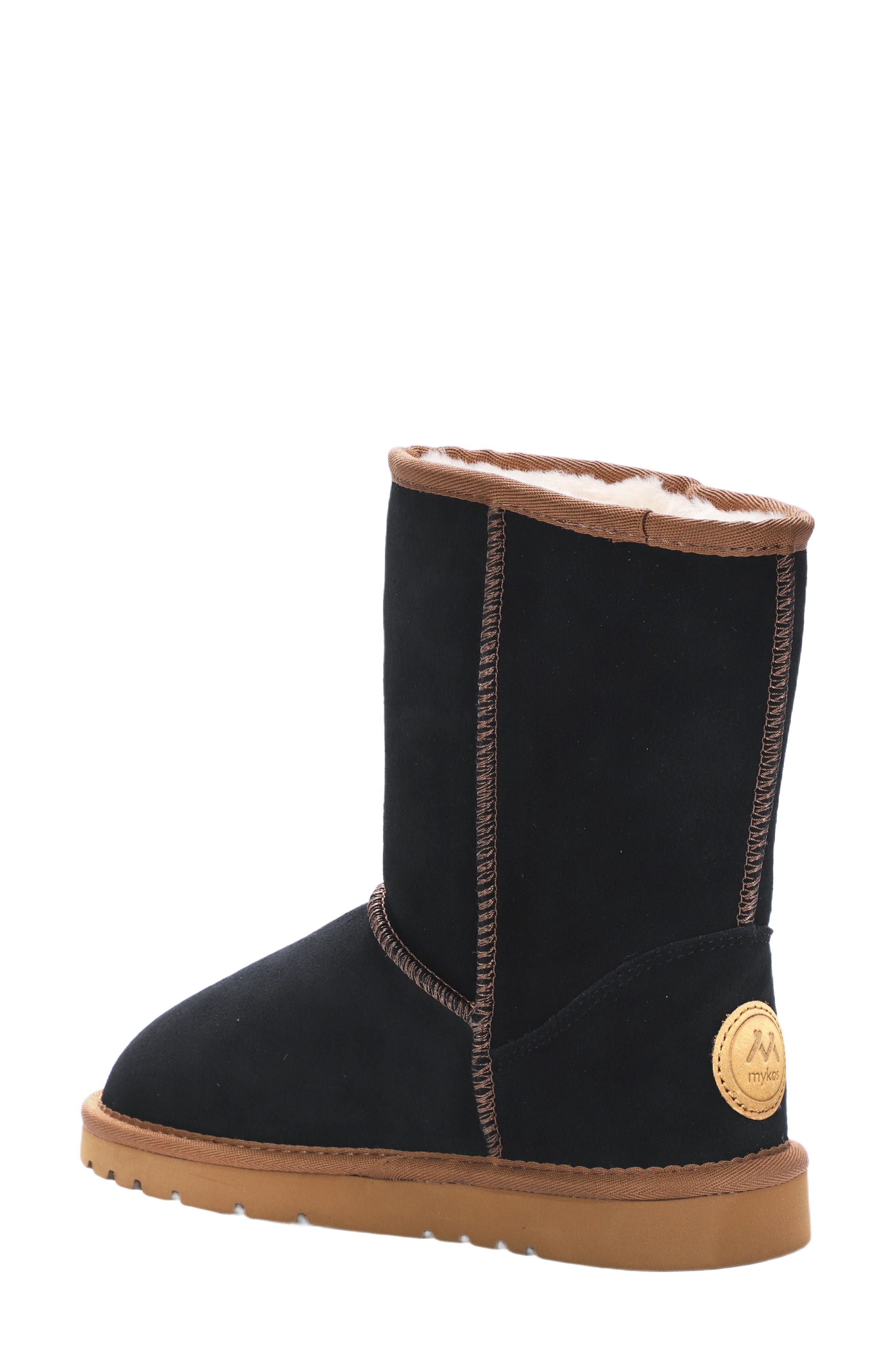 Mykos Suede Faux Fur Lined Boot, Alternate, color, Black/ Chestnut