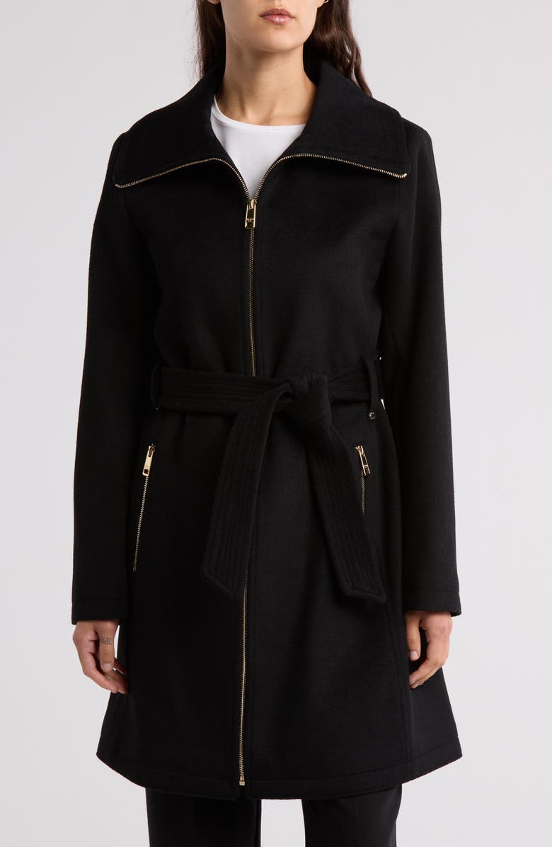Michael Kors Belted Wool Blend Coat, Main, color,
