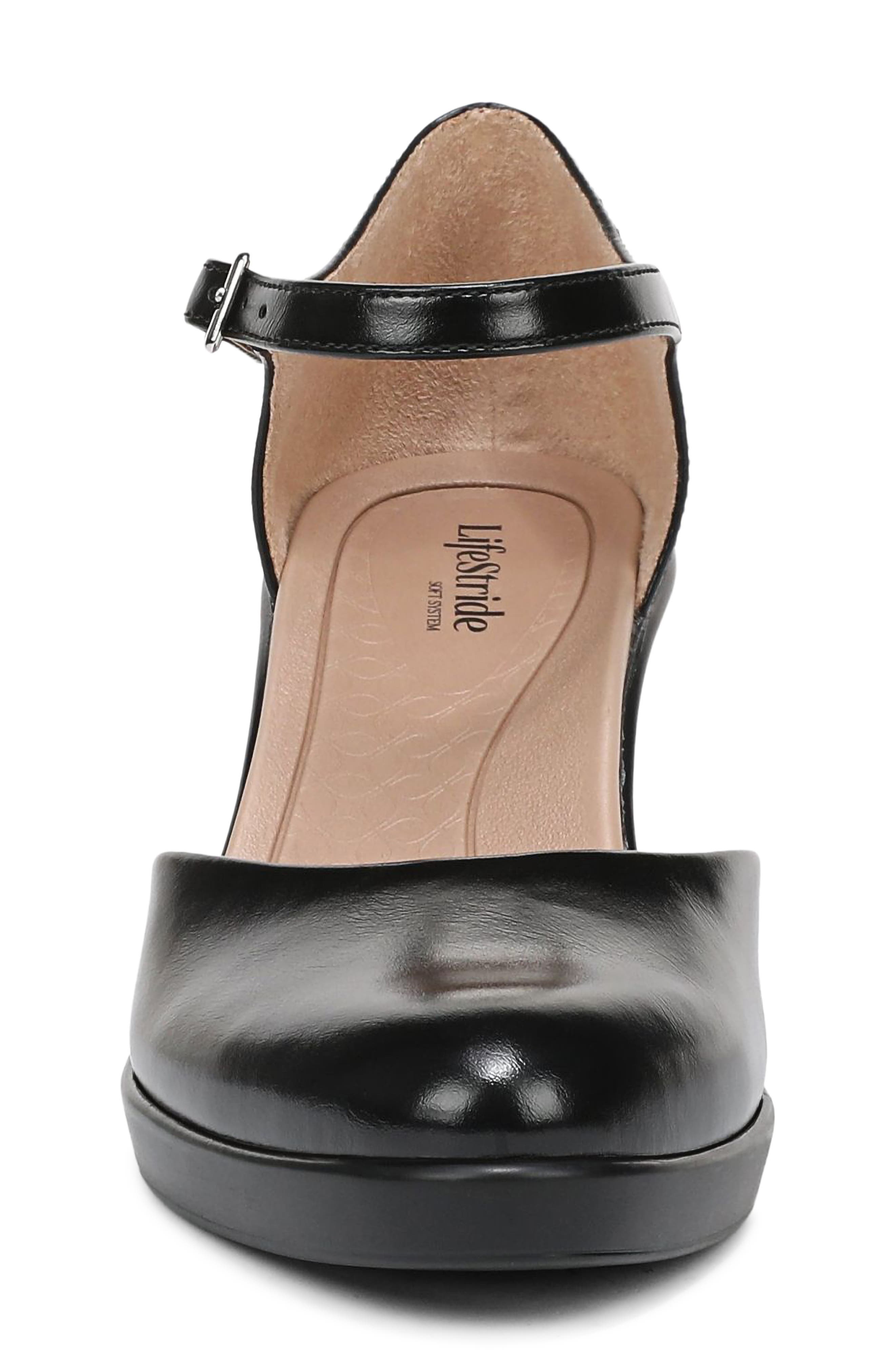 Effortless Ankle Strap Platform Pump, Alternate, color, BLACK