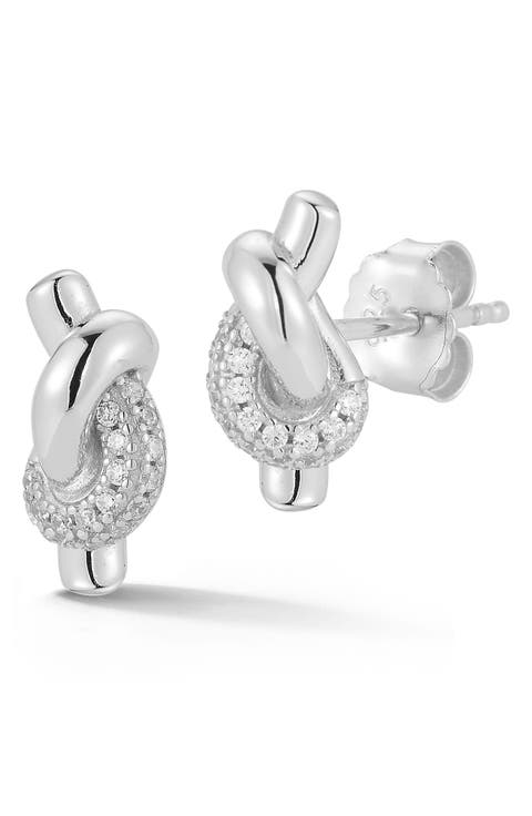 Love Knot Pavè Stud Earrings