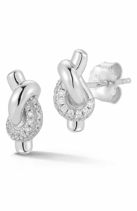 GLAZE JEWELRY Love Knot Pavè Stud Earrings