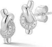 GLAZE JEWELRY Love Knot Pavè Stud Earrings