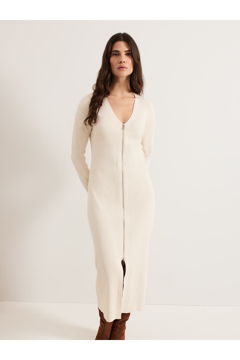 Ella Ribbed Knit Dress, Alternate, color, Natural