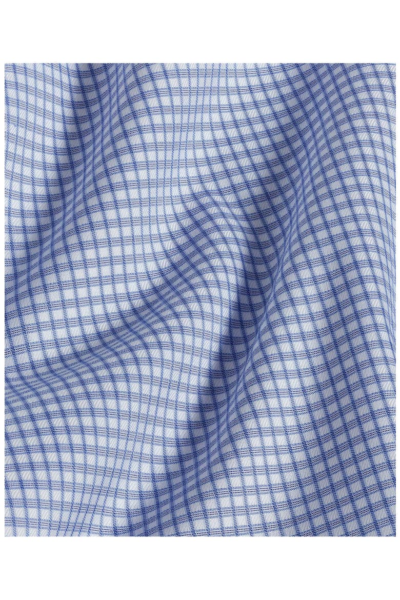 Trim Fit Check Cotton Dobby Dress Shirt, Alternate, color, BLUE/ SKY