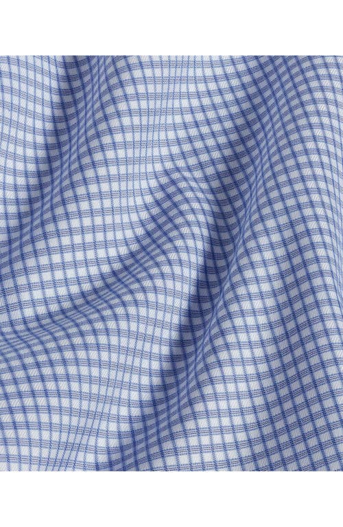 David Donahue Slim Fit Shadow Check Cotton Dress Shirt In Blue