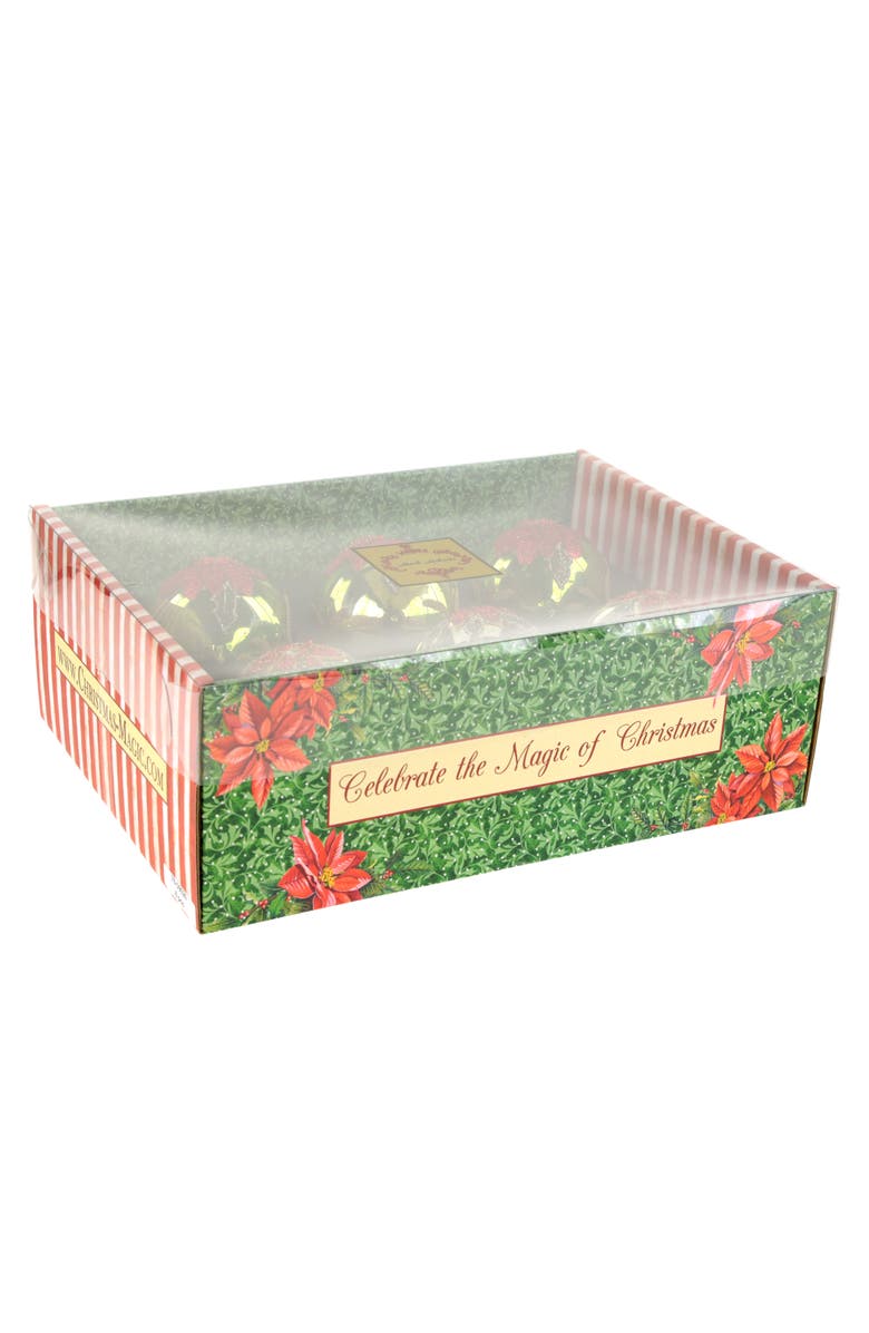 Mark Roberts Fancy Poinsettia Ornament, Set of 6, Alternate, color, Red