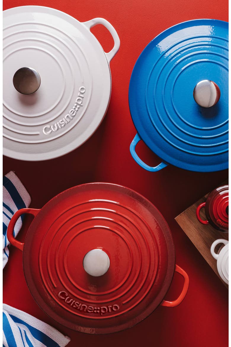 LE CONNOISSEUR 6.6 Qt. Round French Oven, Alternate, color, RED