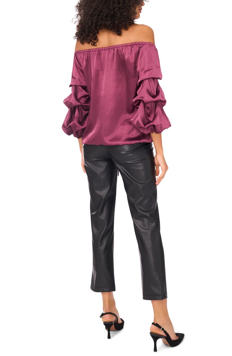 Vince Camuto Off the Shoulder Bubble Sleeve Top, Alternate, color, Sweet Plum