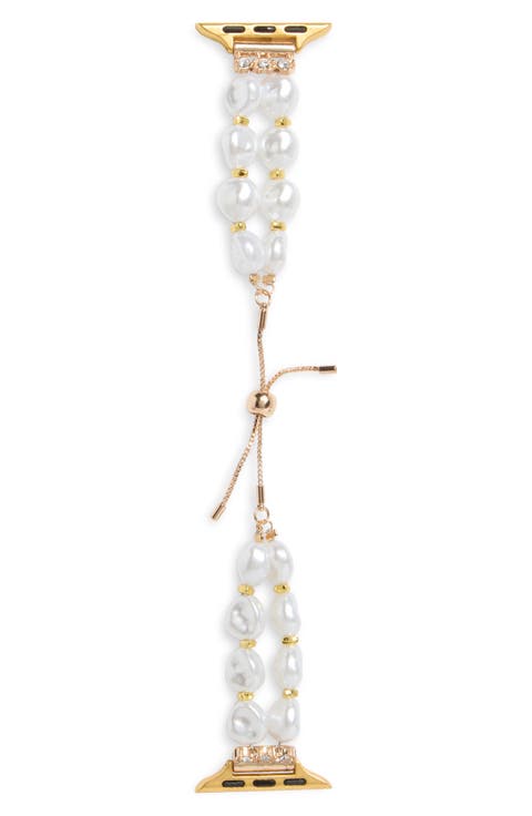 Faux Pearl Apple Watch® Watchband