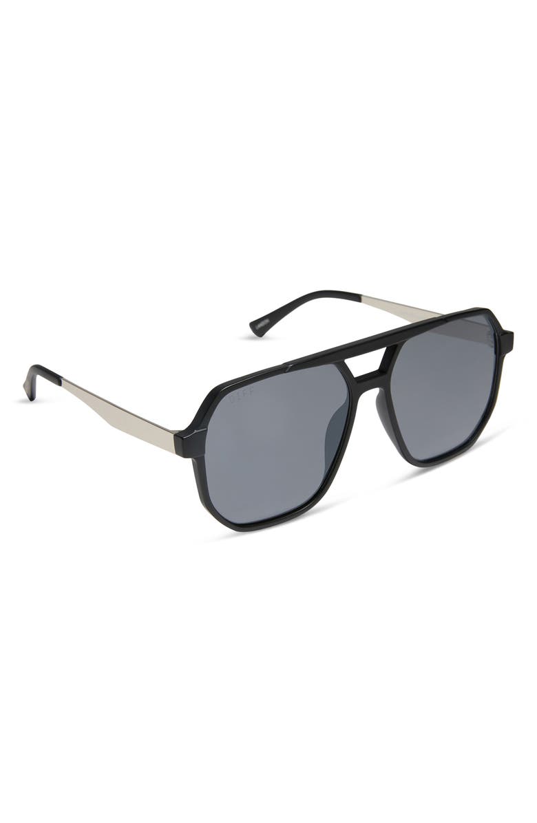 DIFF Landon 59mm Aviator Sunglasses, Alternate, color, Matte Black