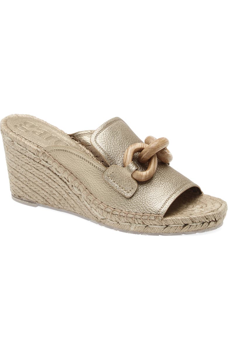 Pedro Garcia Oliveta Wedge Sandal, Main, color, Nugget Petite Grain/ Oak
