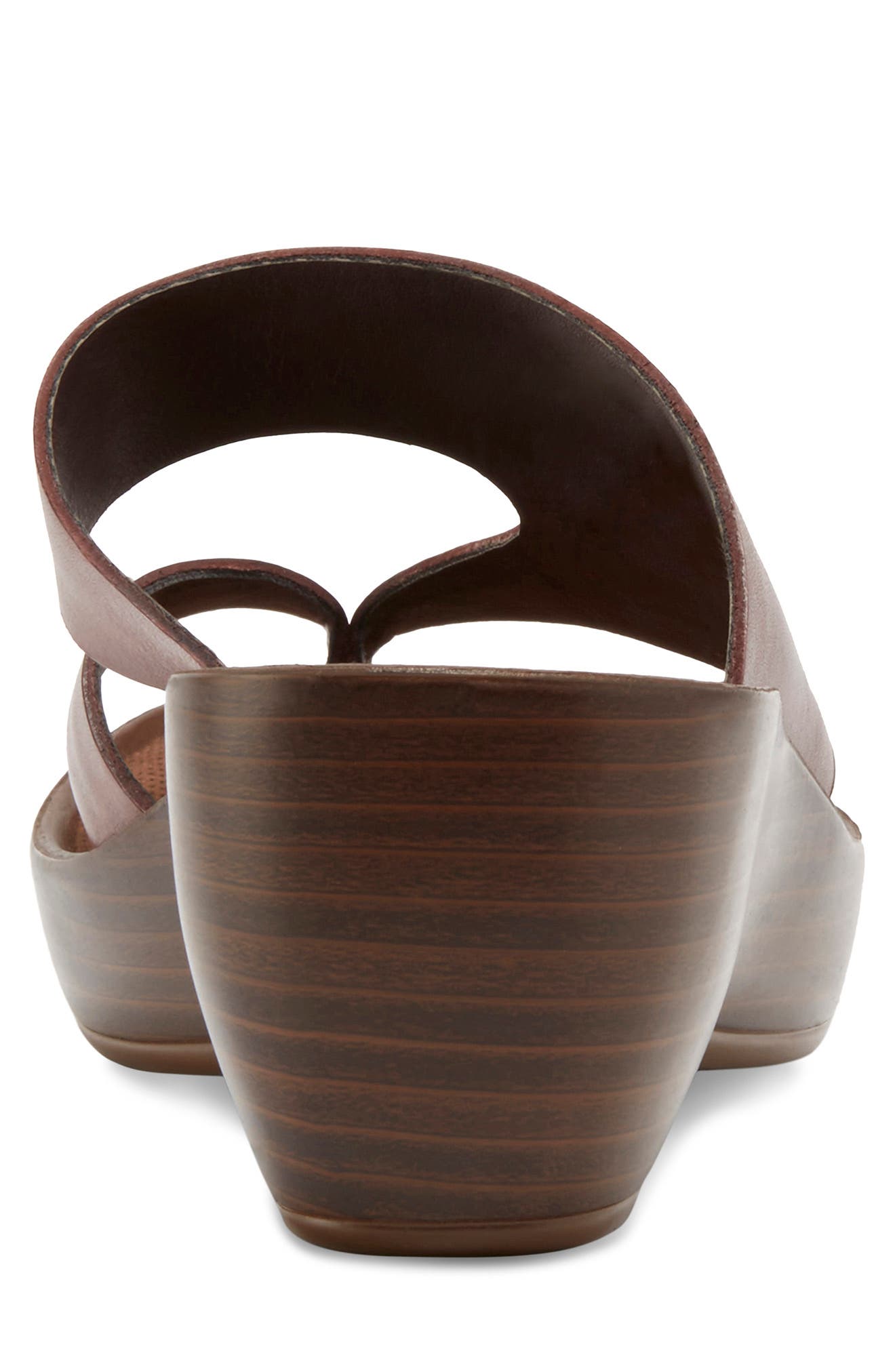 Eastland Laurel Leather Platform Wedge Sandal, Alternate, color, Mahogany