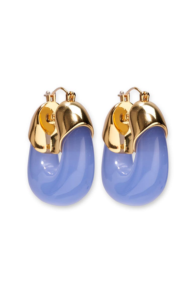 Mini Organic Hoop Earrings, Main, color, BLUE